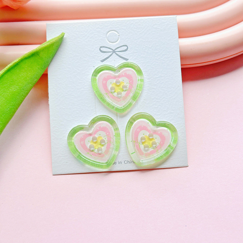 Four-hole Heart Button DIY Accessories