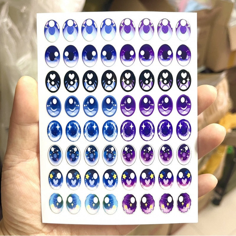 Macaron Colored Contact Lens Makeup Eye Stickers, Handmade DIY Doll Eyelash Stickers, Sit-down Stickers Eyes