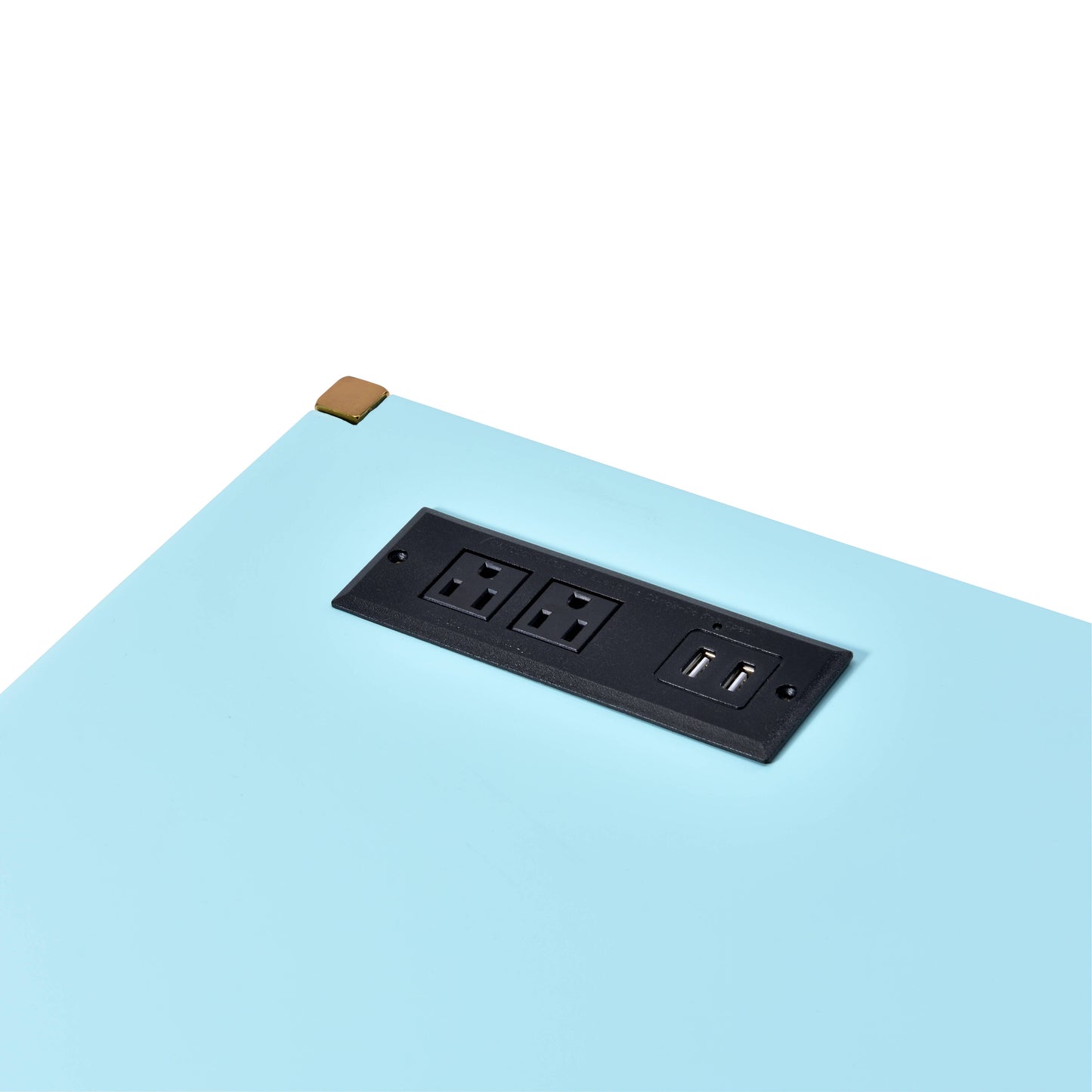 Midriaks Baby Blue & Gold Finish Writing Desk W USB