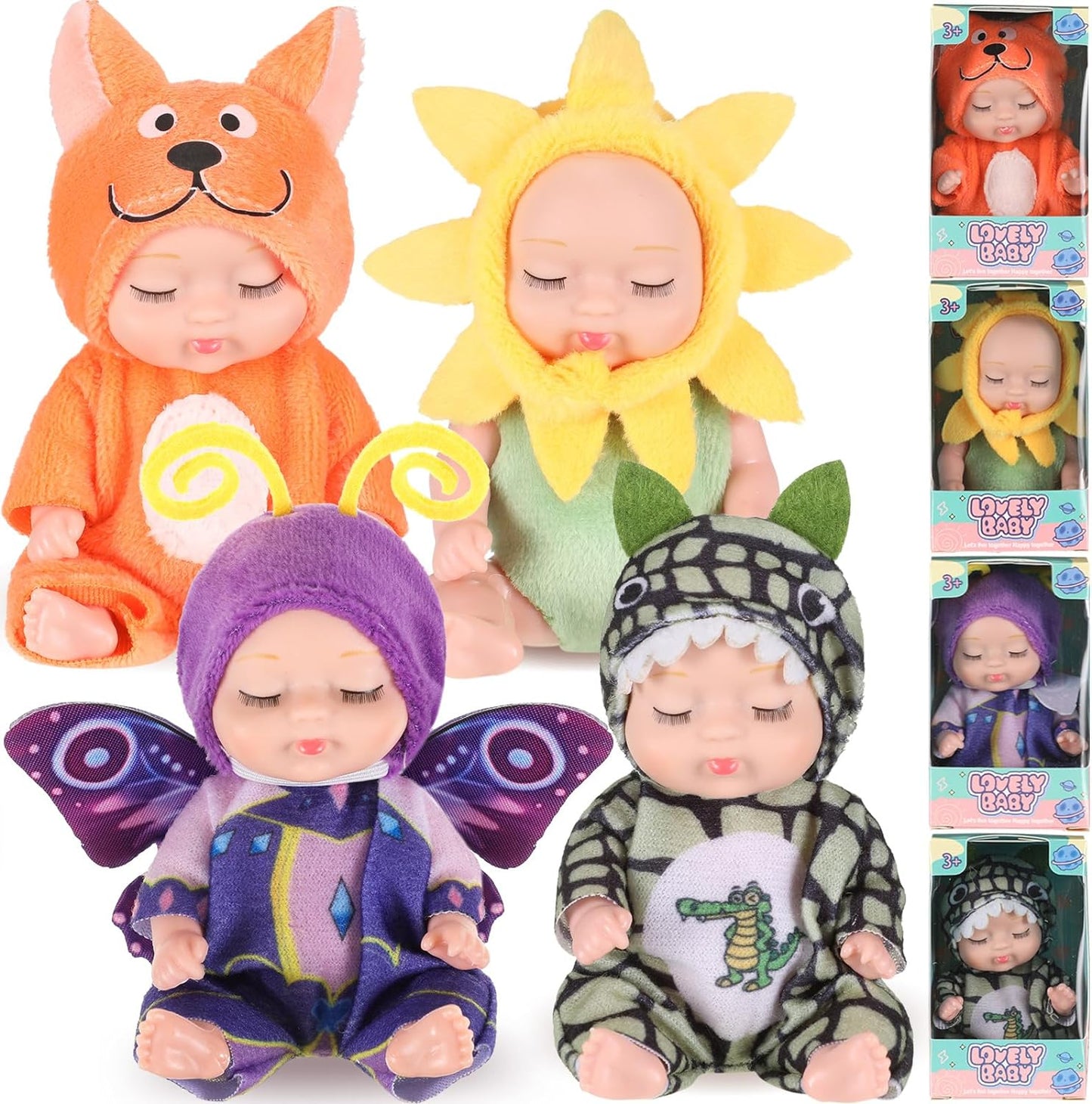 6 Newly Upgraded Sleeping Princess Dolls Girls' Toy Gift Box Set Adorable Princess Figures In Various Styles