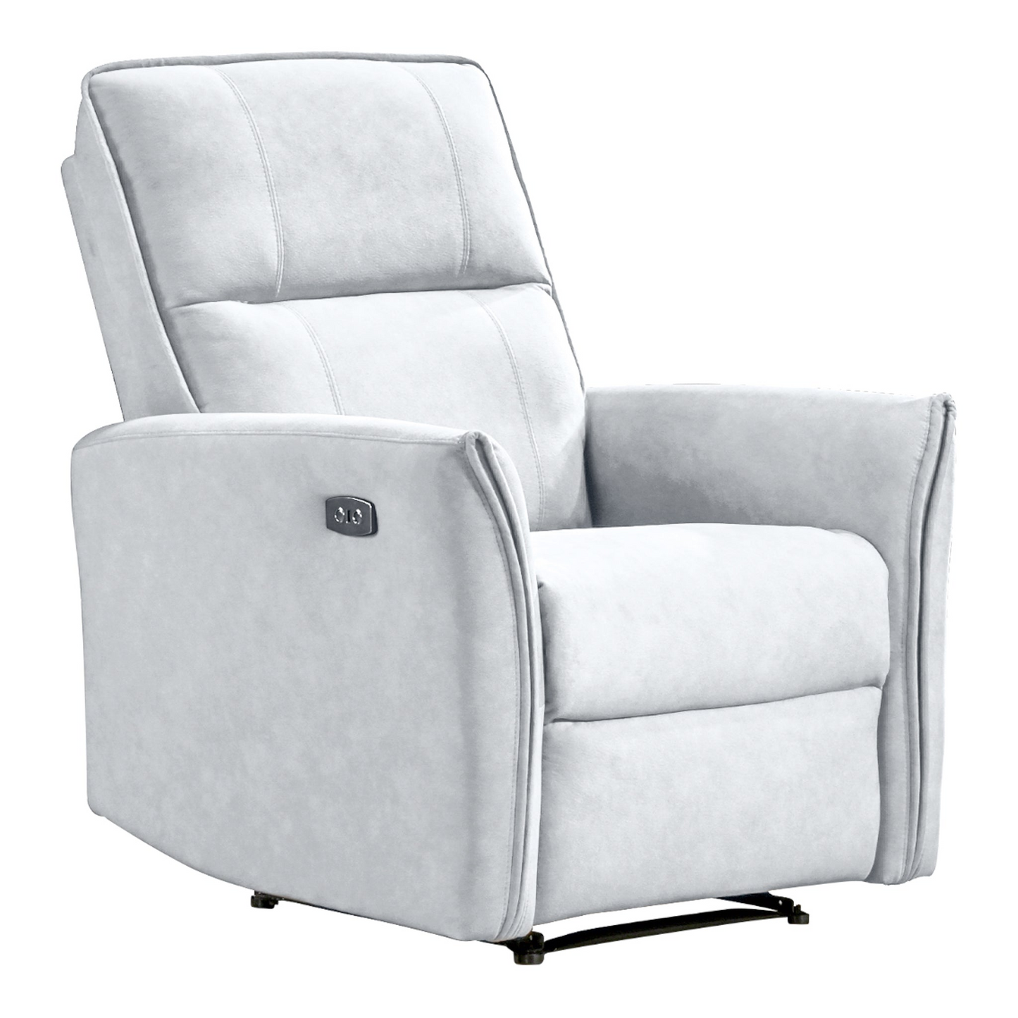Top Quality Asheville Mid-Century Modern Recliner Chair With Infinite Position Design In Light Gray Italian Suede 41   H X 33   W X 29  D For Living Room Apartment Study Room Office