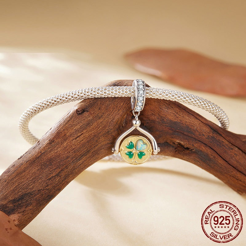 Diy Bead Accessories Lucky Rotating Card Pendant