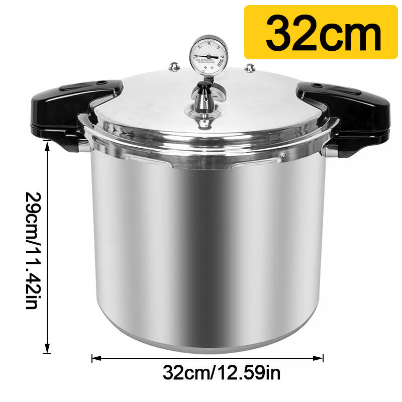 23L Large Pressure Canner Cooker Commercial Kitchen Cookware Gauge Release Valve