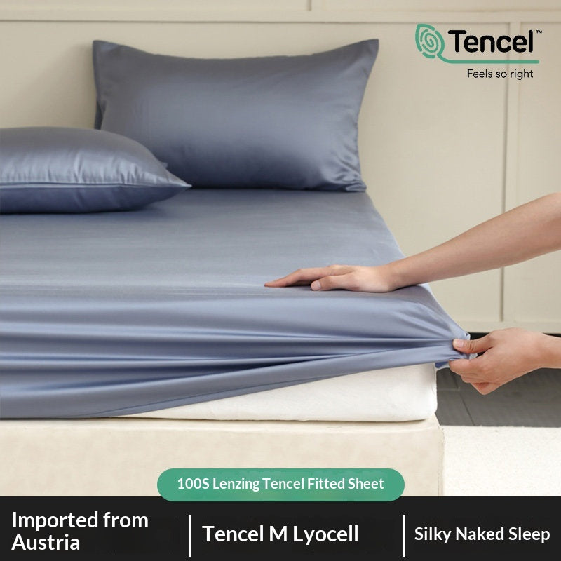 Premium Tencel Fitted Sheet Single Piece Cool-to-the-touch For Summer Bare-sleeping