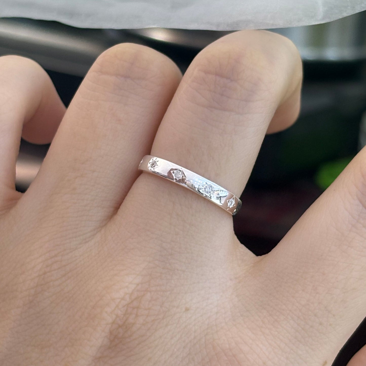 1pc 999 Sterling Silver Hammered Starburst Open Ring, Minimalist & Edgy Style, Perfect For Daily, Dating & Gifting, Ideal Valentine's Gift