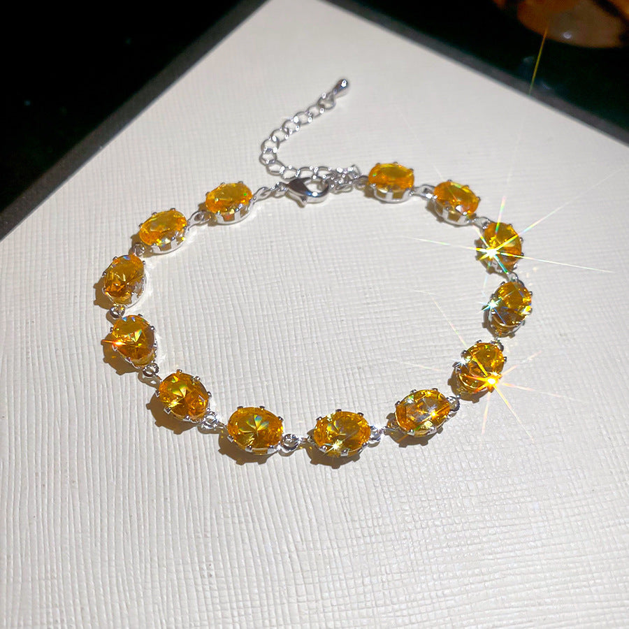 Ins Style Diamond-shaped Zirconia Bracelet  Gift Box Included Bangle Perfect Present