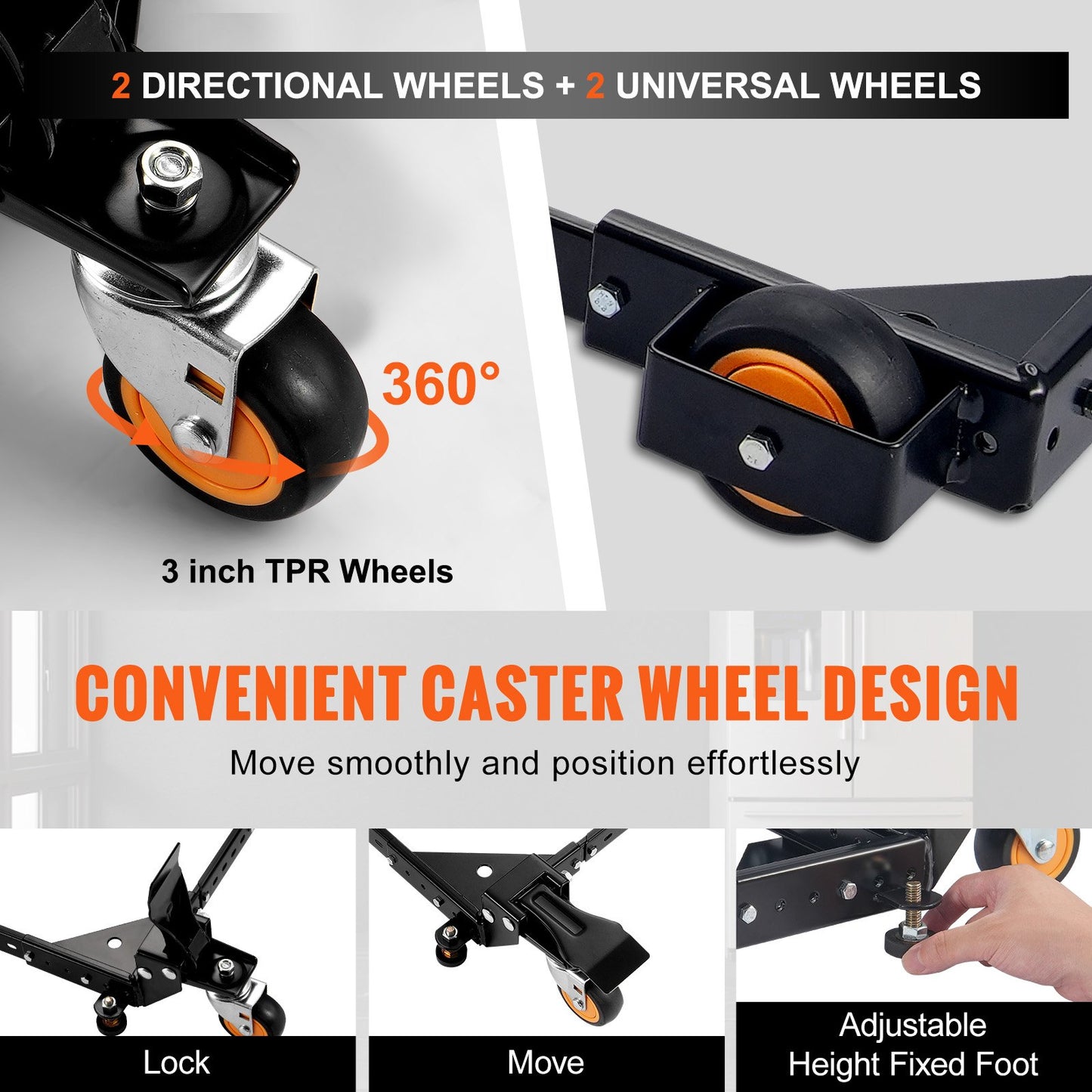 Mobile Base Heavy Duty Universal Stand 650 Lbs Capacity For Tools Machines