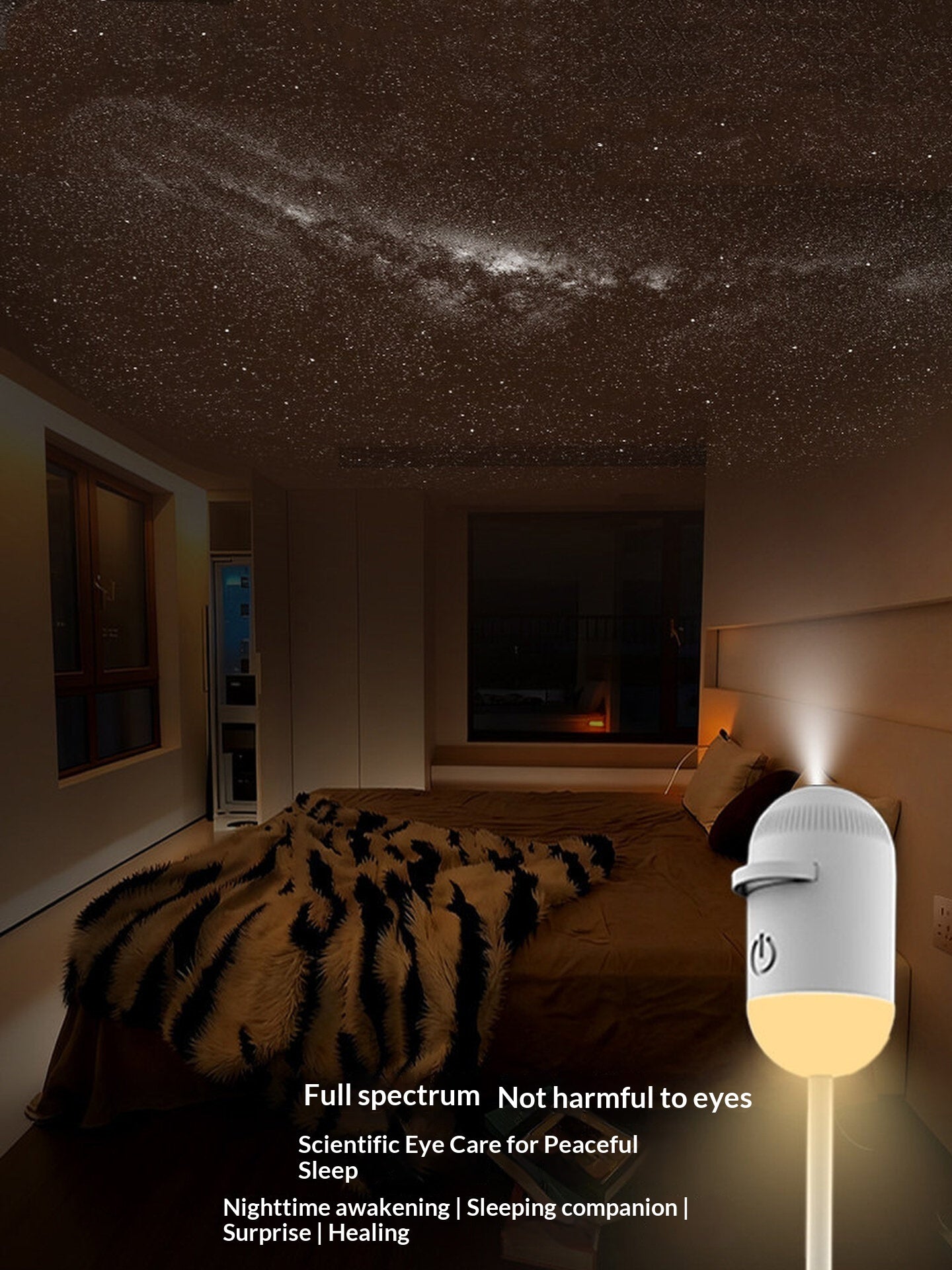 Night Light For The Bedroom Bedside Lamp For Sleep Baby Feeding And Eye Protection With USB Charging