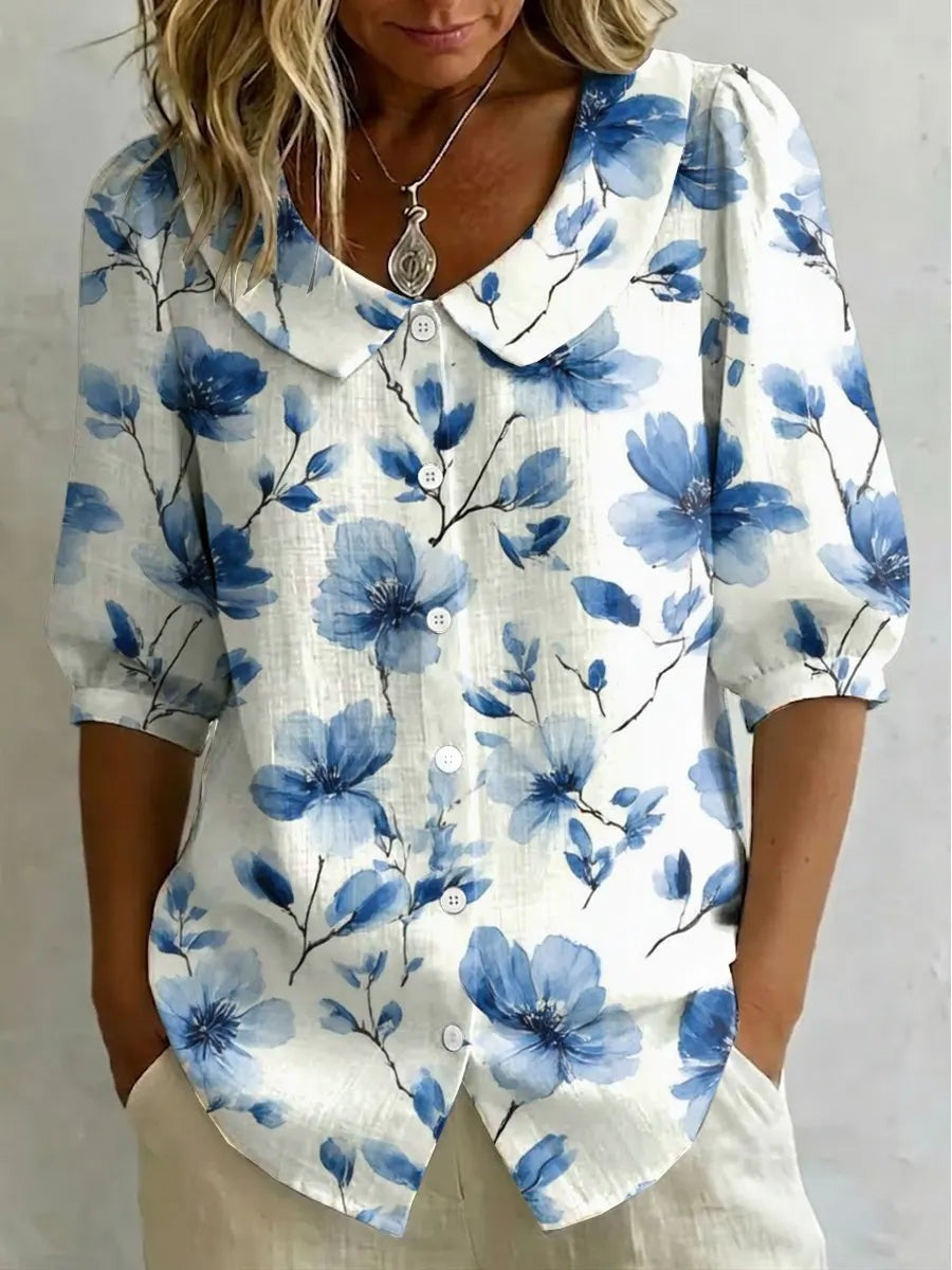 Womens Casual Fashion Printed Short-sleeve Top