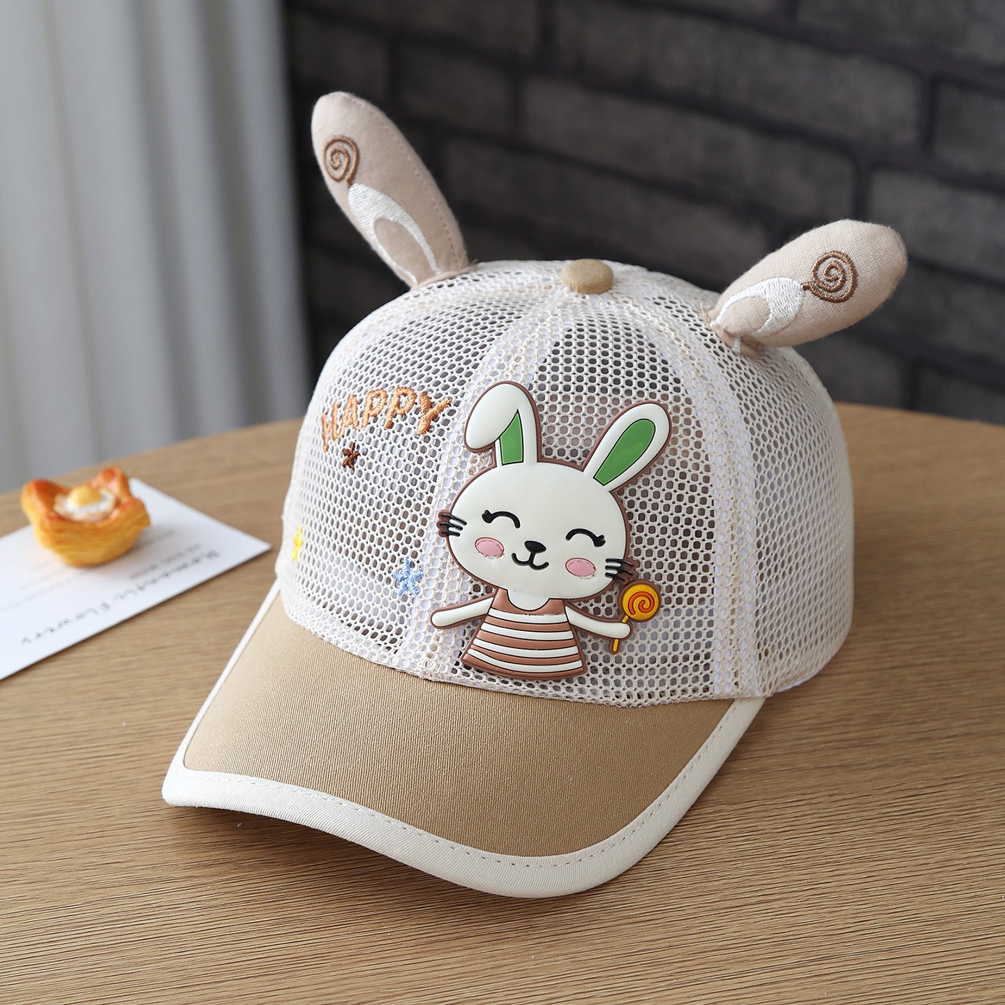 Children's Candy Rabbit Cute And Fashionable Net Scarf Baseball Cap For Summer - Boys And Girls' Sun Hat For Outdoor Travel - Duckbill Cap For Babies