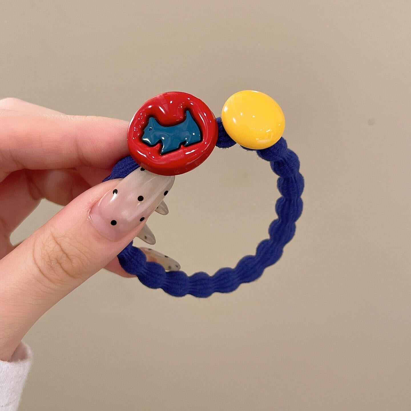 Cute, Color-blocked Dog Hair Ties For Fall And Winterdurable And Stretchy Rubber Bands