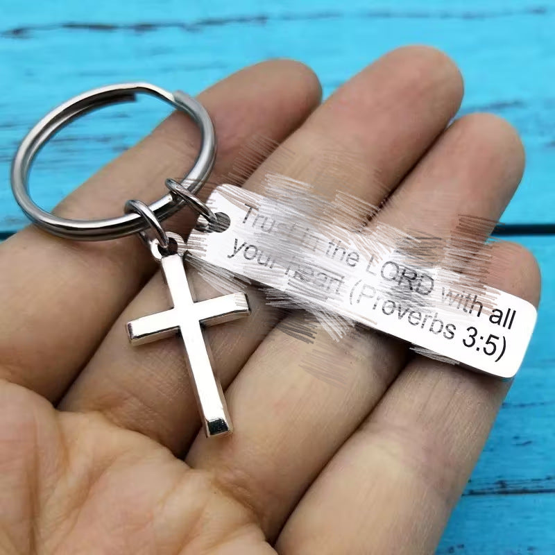 Best-selling Engraved Jewelry Cross Keychain For Bags