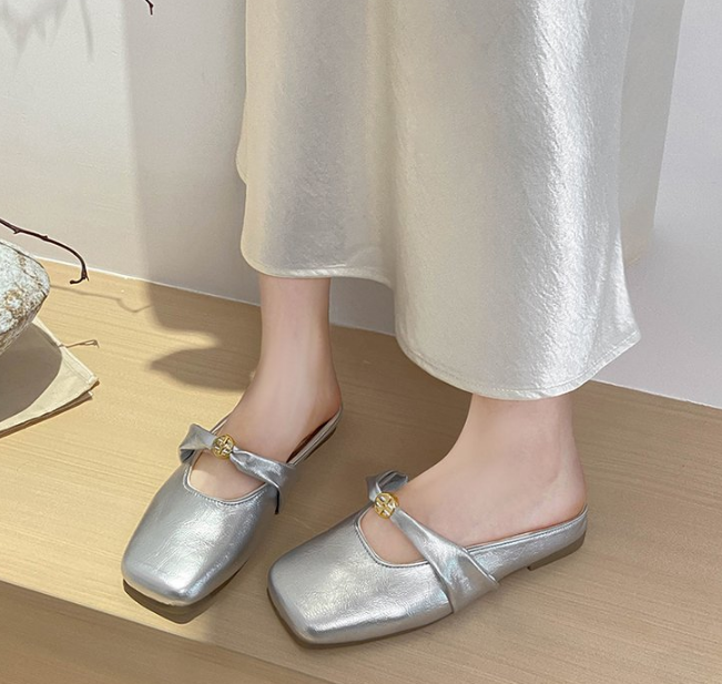 Omen's Gentle Style Mary Jane Closed Toe Mules, Slip On Block Heel Slide Sandals, Casual Daily Lazy Outdoor Shoes