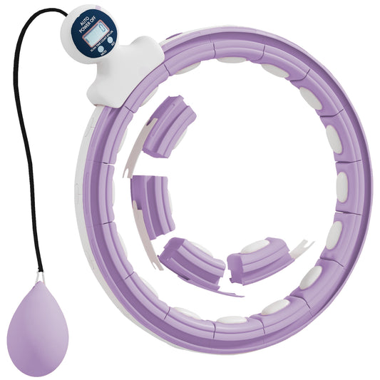 Smart Hula Hoop Reifen Erwachsene Mit Gewicht Kugel Zähler 16 Knoten (76-113cm) Violett