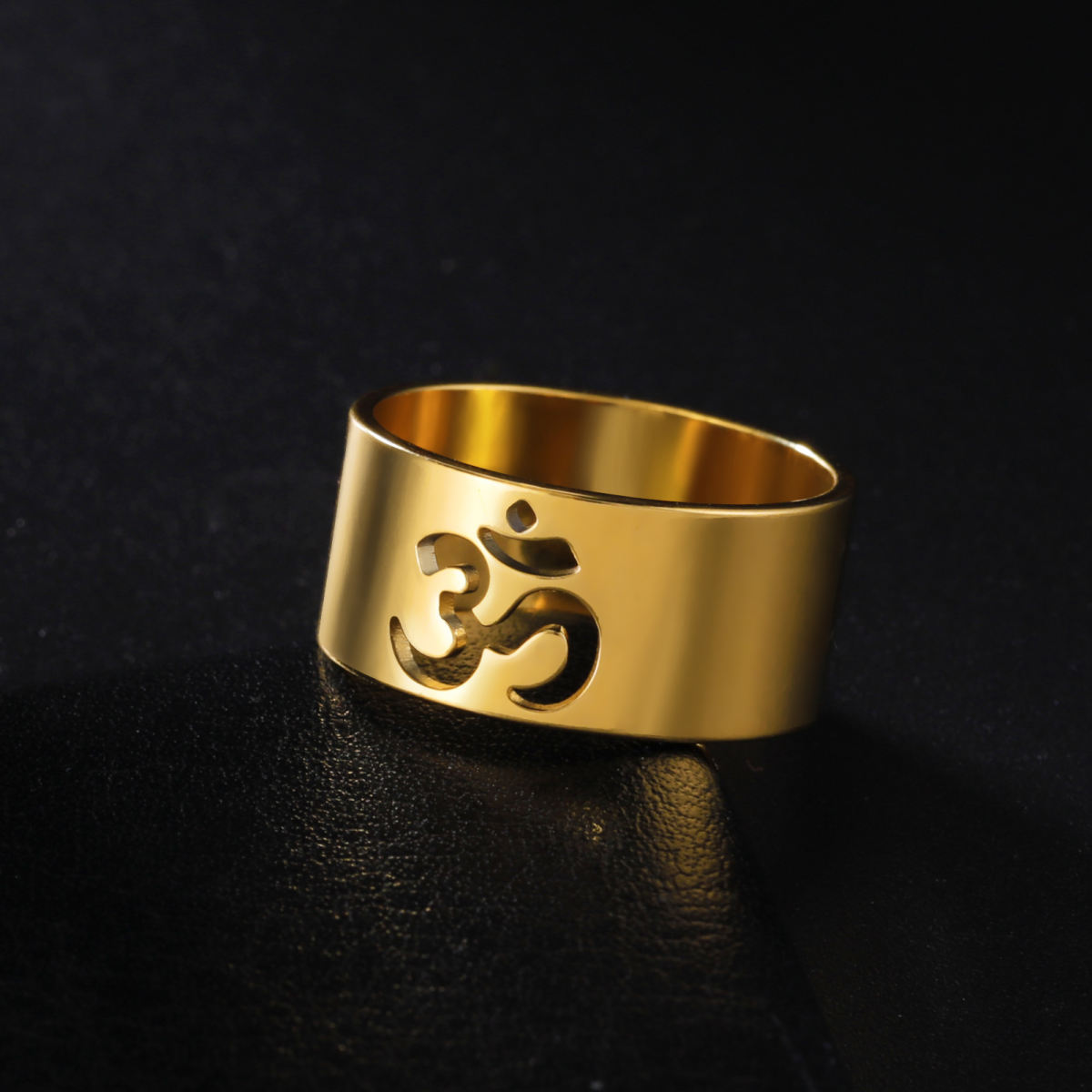Titanium Steel Hollow Yoga Symbol Stainless Steel Ring