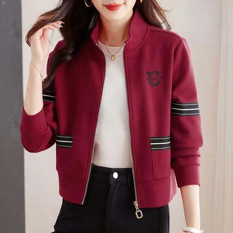 Button-Up Zipper Jacket For Women's Blouse In Korean Style Hooded Sweatshirt