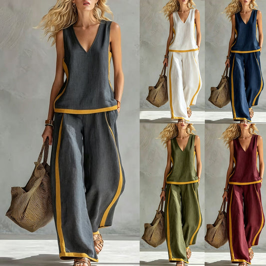 Women's Fashion Casual Wide-leg Pants Suit