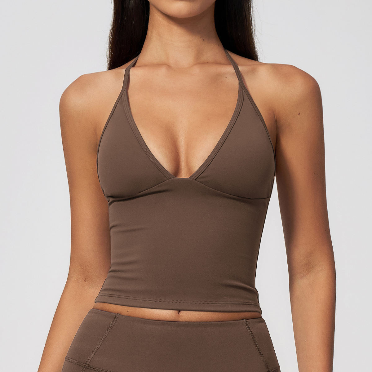 Deep V-neck Figure-hugging Back-shaping Fitness Yoga Tank Top