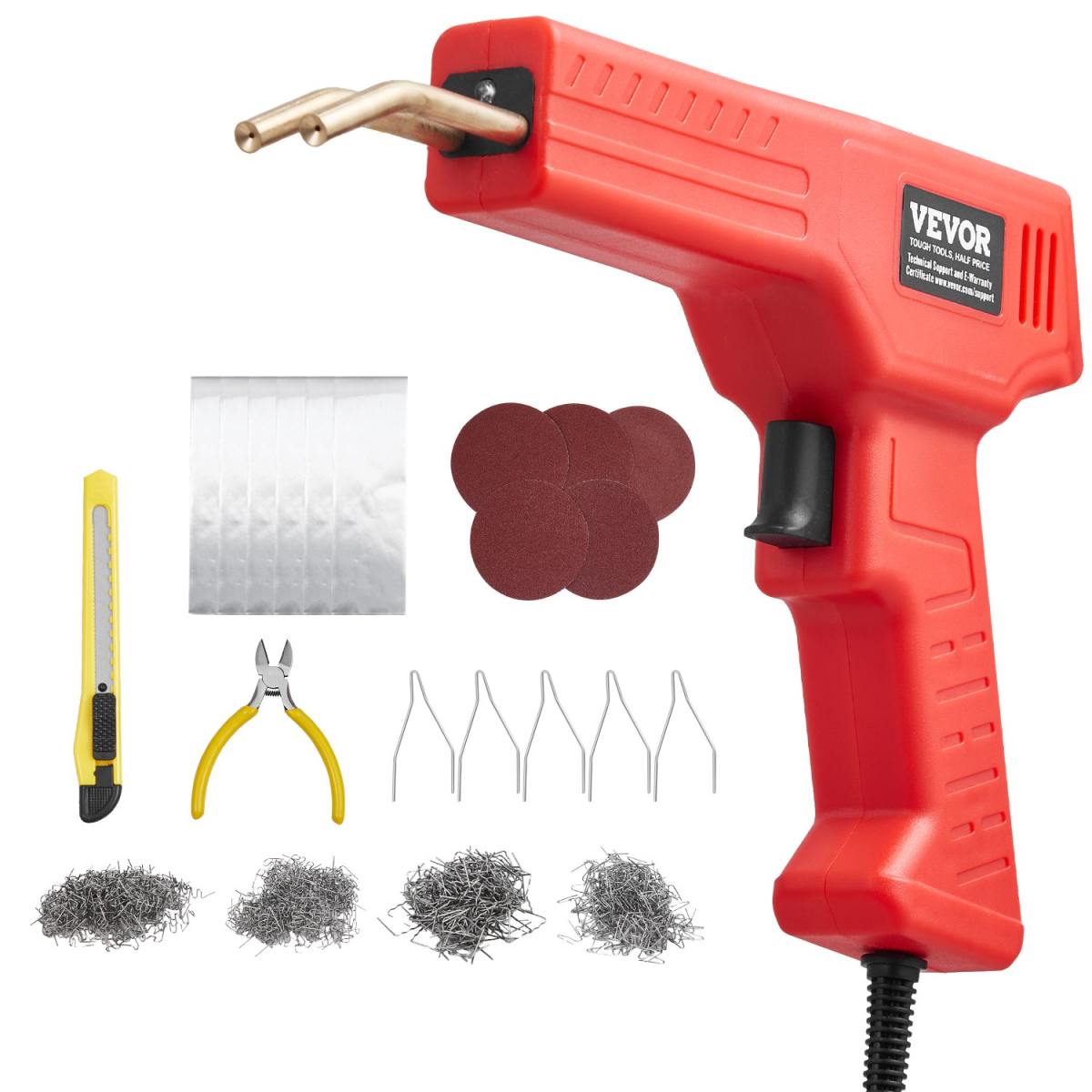 Plastic Welder, 100W Plastic Welding Gun With 800PCS Hot Staples, Professional Hot Staple Welding Gun, Plastic Car Bumper Repair Kit With LED Light For Kayak, Toys, Plastic Crack Repair