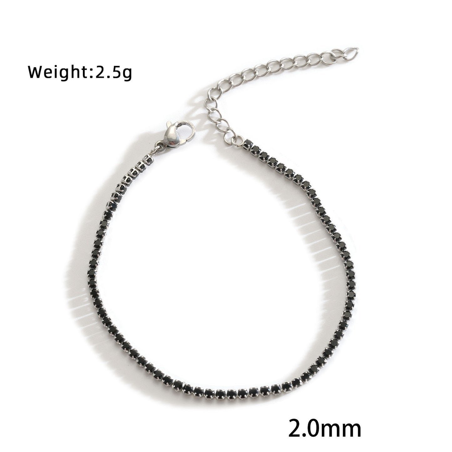 Stainless Steel Diamond Claw Chain K Gold Zircon Bracelet