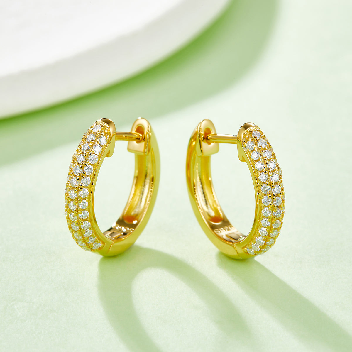 74pcs Moissanite S925 Sterling Silver Huggie Hoop Earrings For Women 15mm 2.8mm Platinum Plated GRA Certificate Gift Box 3 Colors Hypoallergenic