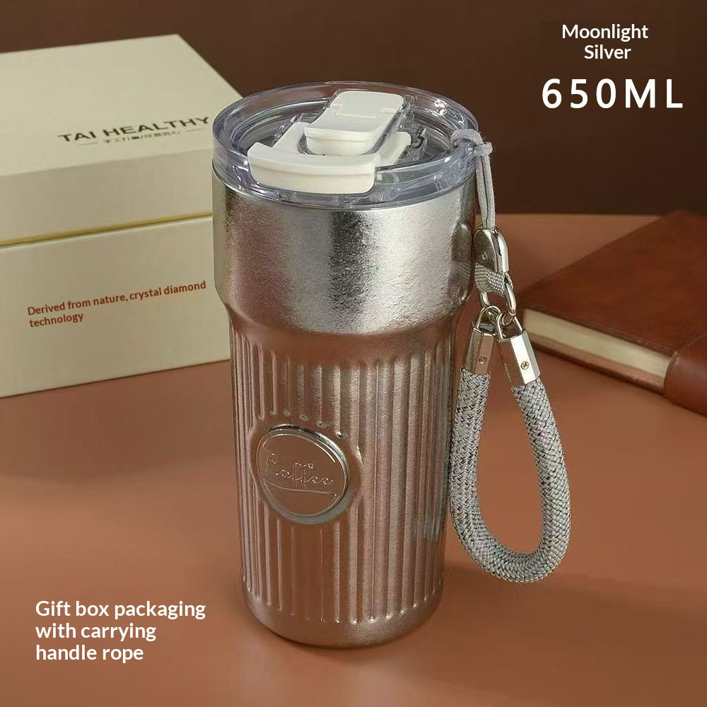 Portable New-style Pure-titanium Insulated Cup With A Carrying Strap