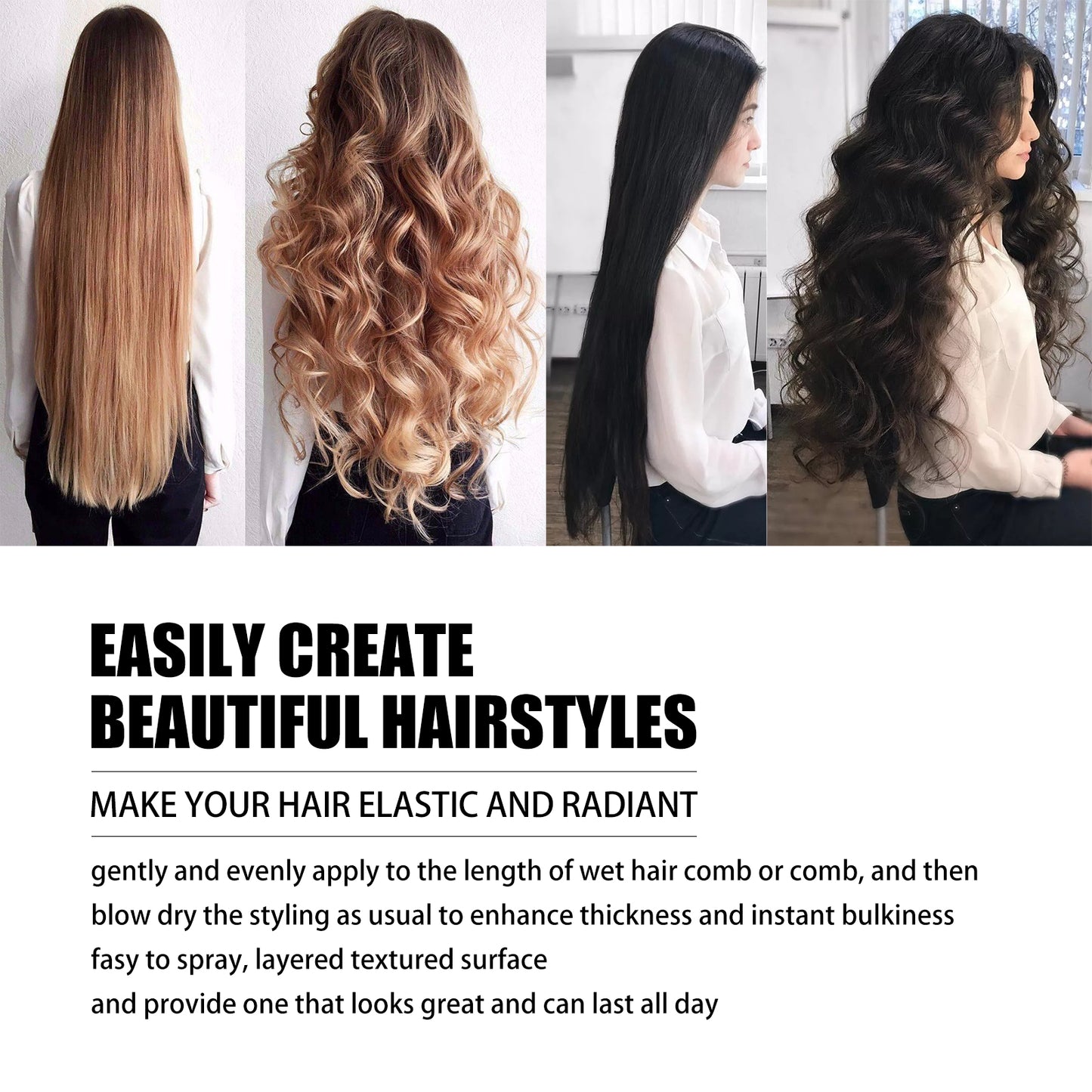 Jaysuing Hair Styling Spray, Hair Styling Moisturizing Fragrance Long-Lasting Dry Gel Gel Hair Styling Gel Water