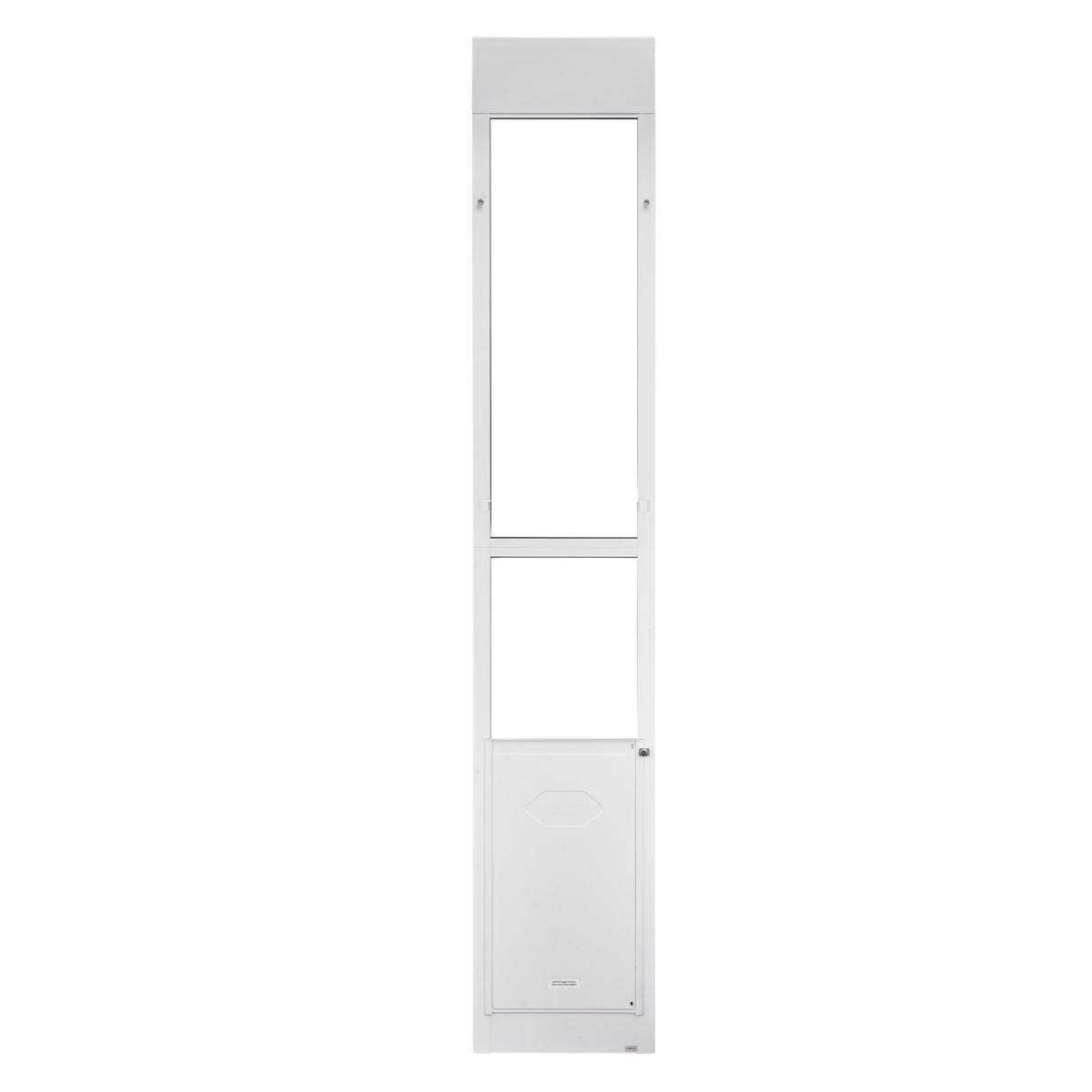 Dog Door For Sliding Glass Door, 91 To 96 In Adjustable Height, Aluminum Alloy Frame With Metal Rotating Hinges, Lock Design, 13 5/8 X 23 5/8 In Flap, Sliding Glass Pet Door For Renters