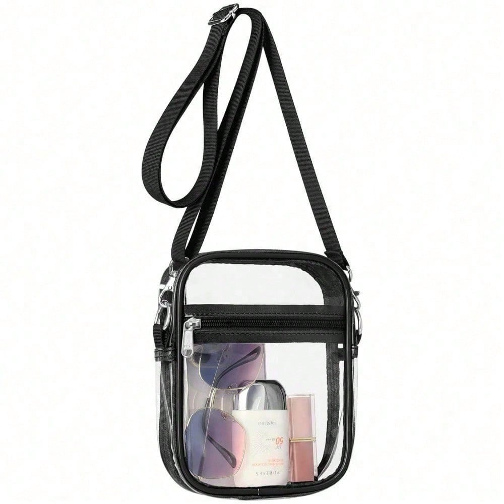 Clear Purse Stadium Transparent Messenger Bag Stadium Approved For Men And Women Clear CrossBody Bag, Clear Bag, Purse, Black Purse, Carteras Para Mujer, Summer, Valentine's Day Gifts, Romantic Gifts