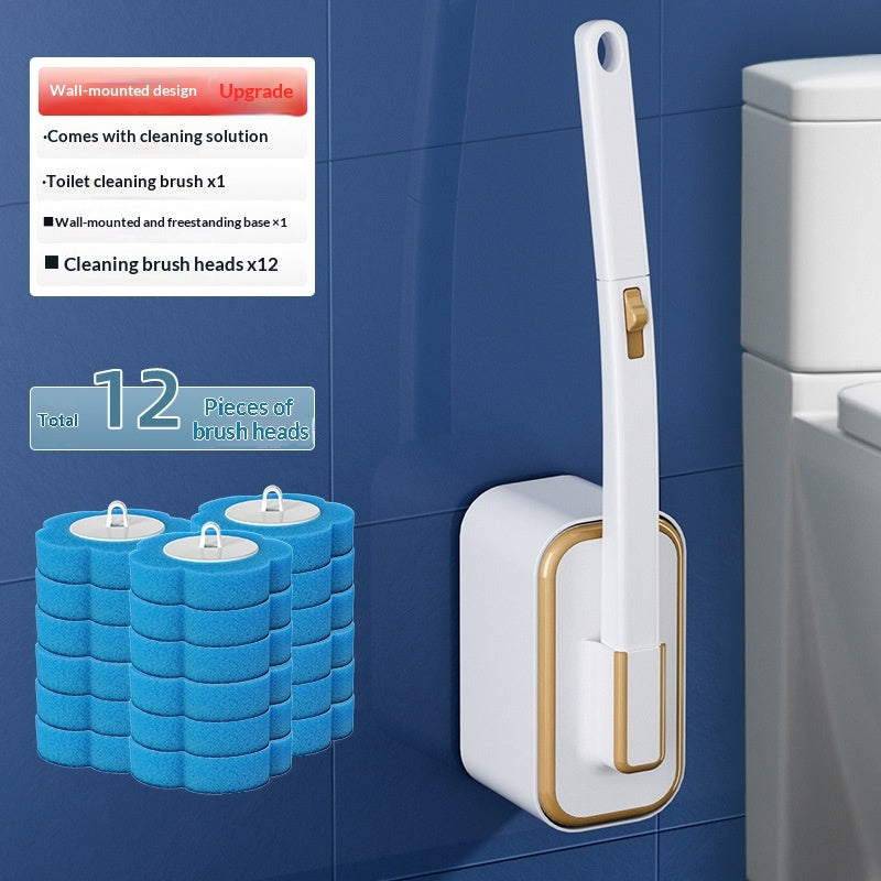 Disposable Toilet Brush Earless Gold-trimmed For Home Use