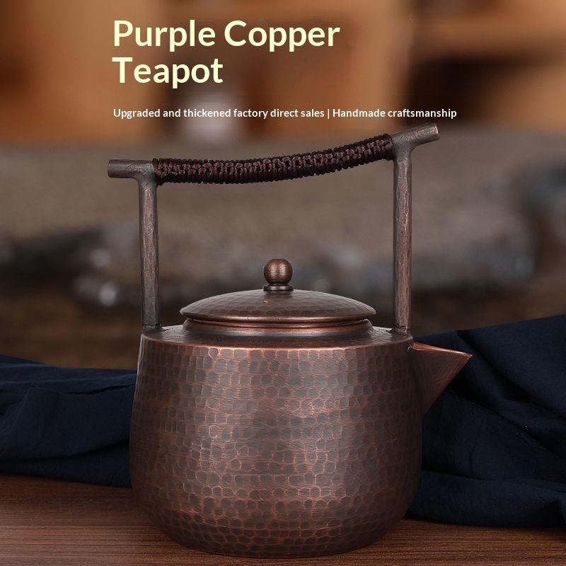 Red Copper Water Kettle Large Capacity Teapot For Boiling Water And Brewing Tea