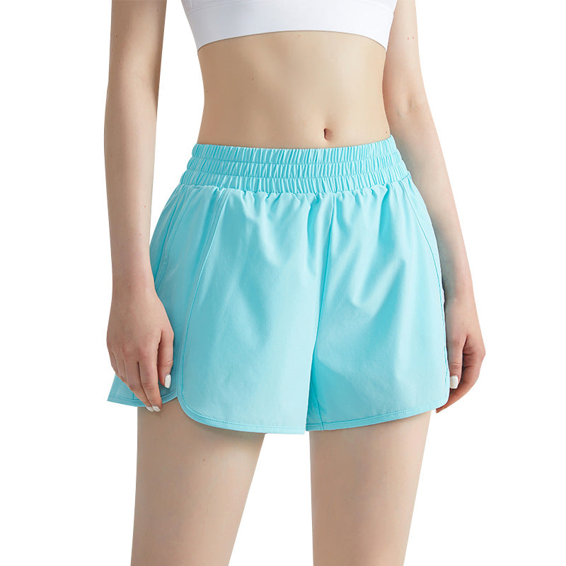 Women's Fake Two-Piece Athletic Shorts, Quick Dry Anti-Chafing Loose Running Yoga Workout Shorts For Summer