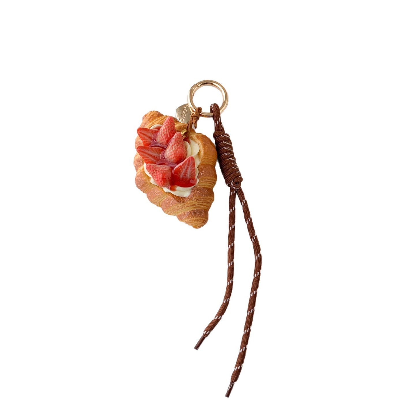 Cozy Afternoon Tea Simulation Fruit Cream Croissant Pendant