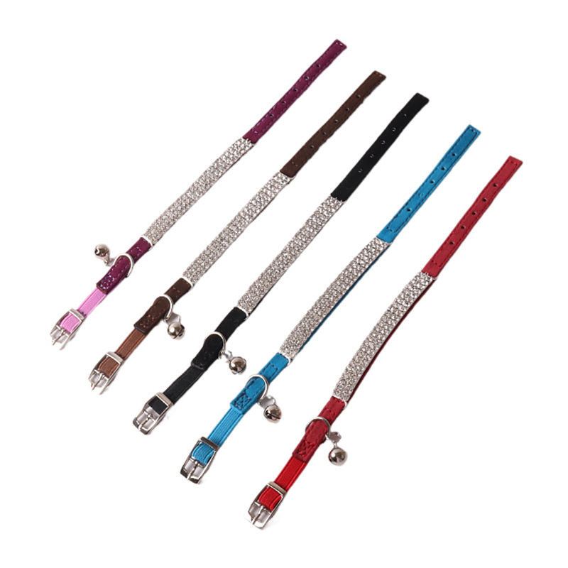 Pet Color Flannel Elastic Buckle Gang Drill Cat Collar
