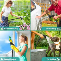 7.5 15 22 30Meter NO Expandable Flexible Garden Water Hose- Leak Proof, Puncture Resistant, No Kink, Lightweight Outdoor Flexible Hose For Yard, Farm, Car, Pet Cleaning-31x23x12.5