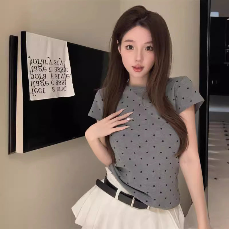 Korean-Style Slim-Fit Figure-Lifting Fashionable All-Match Top