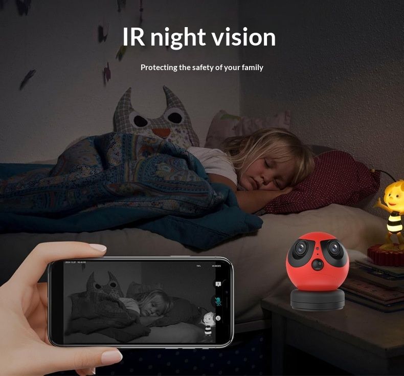 Mobile Remote Alarm Wide-angle Dual-lens Surveillance Camera