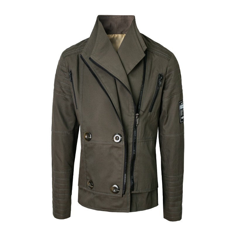 Boys Military Style Jacket Kids Cotton Coat Green Black Smart Outerwear 4-9Y