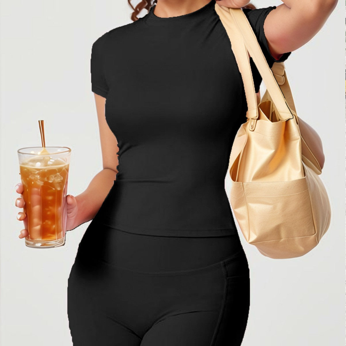 Womens Tight-Fit High-Elastic Yoga Set Outdoor Running Fitness Two-Piece Separates