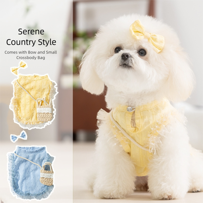 Dog Quiet Country Shoulder Bag, Small Dog On The Back Of The Feet, Ladylike Style Cat Pet Teddy Clothes