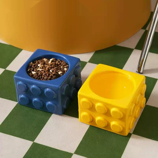 Building Block Pet Ceramic Water Bowl