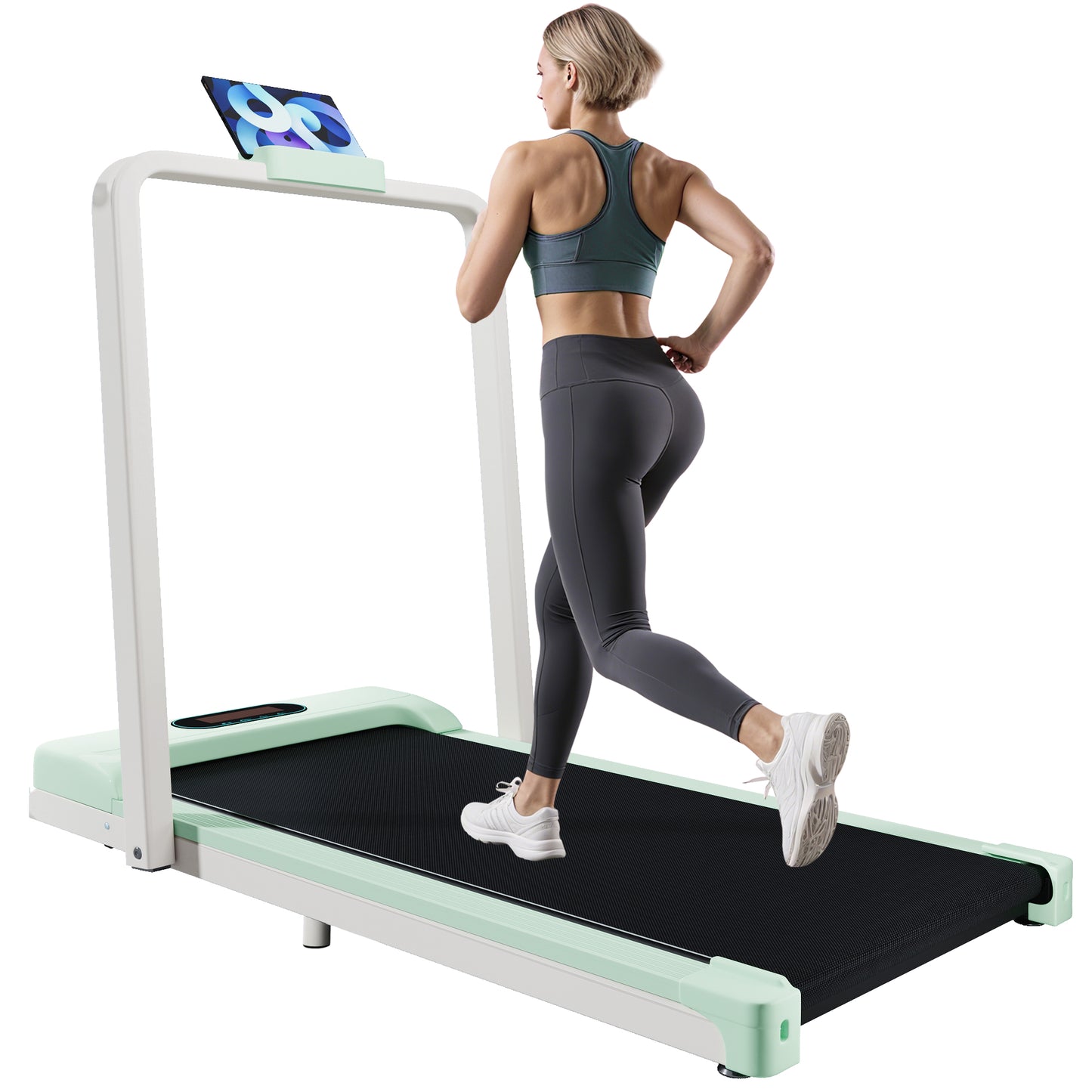 2 In 1 Home Treadmill With Remote Control 1-6 Km-h Speed With LED Display  Bluetooth Speaker -Phone Holder,Home & Office Treadmill, Folds Easily No Assembly Required