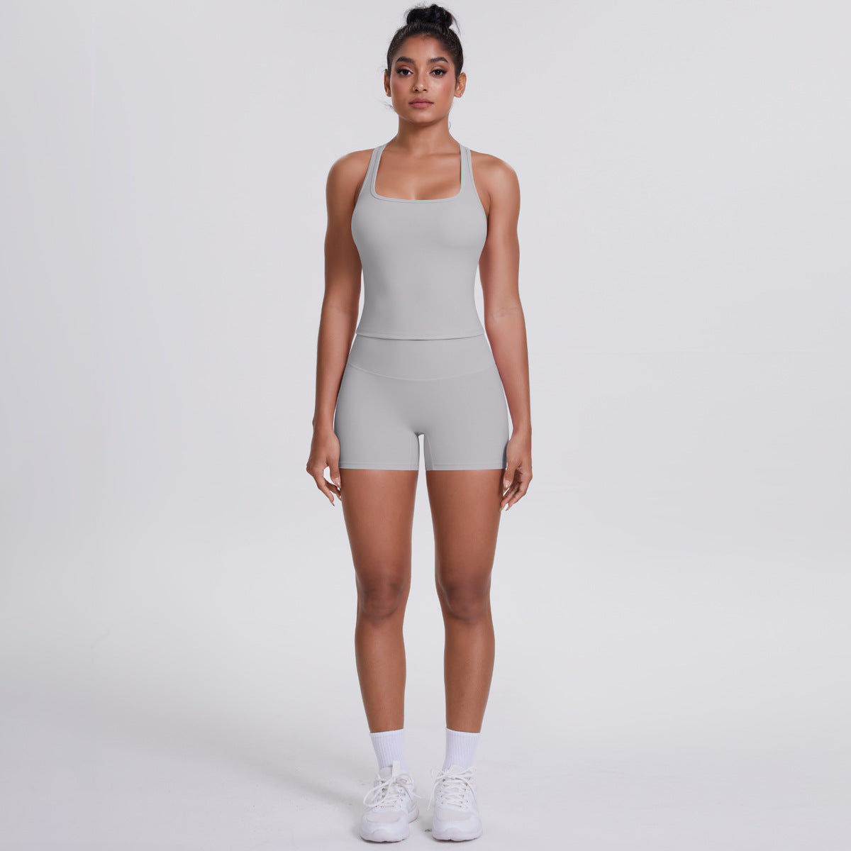 Brushed Outdoor Leisure Running Yoga Clothes Beauty Back Hip Raise Skinny Shorts Suit