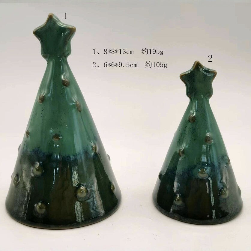 European-style Ceramic Christmas Tree Ornament Home Decor Item