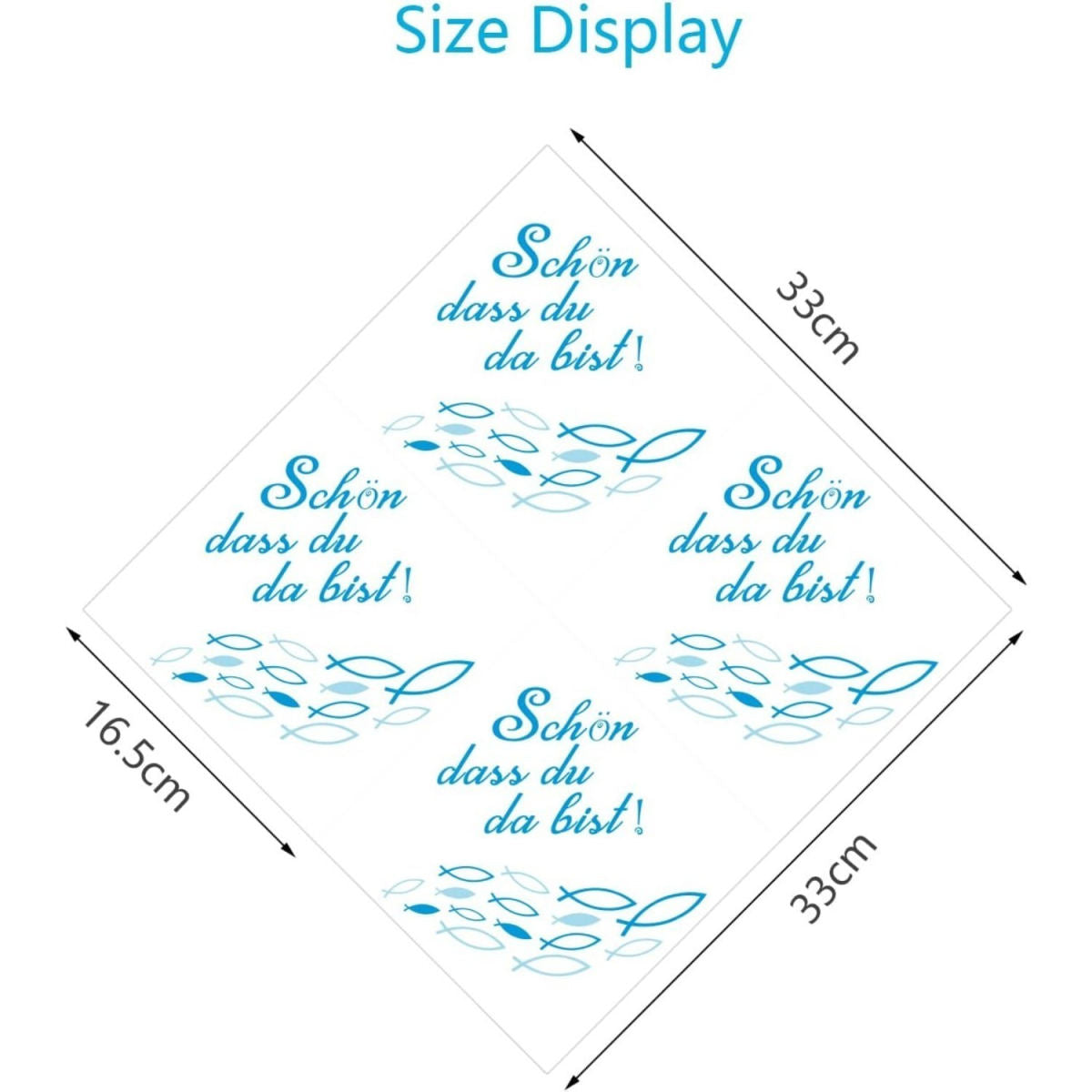 4-Pack “Glad You're Here” Napkins, Blue Fish Motifs, 40 Pieces Per Set, For Parties—party Accessories Set