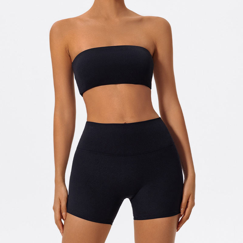 Tube-top High-waisted Butt-lifting Workout Fitness Pants Outdoor Set
