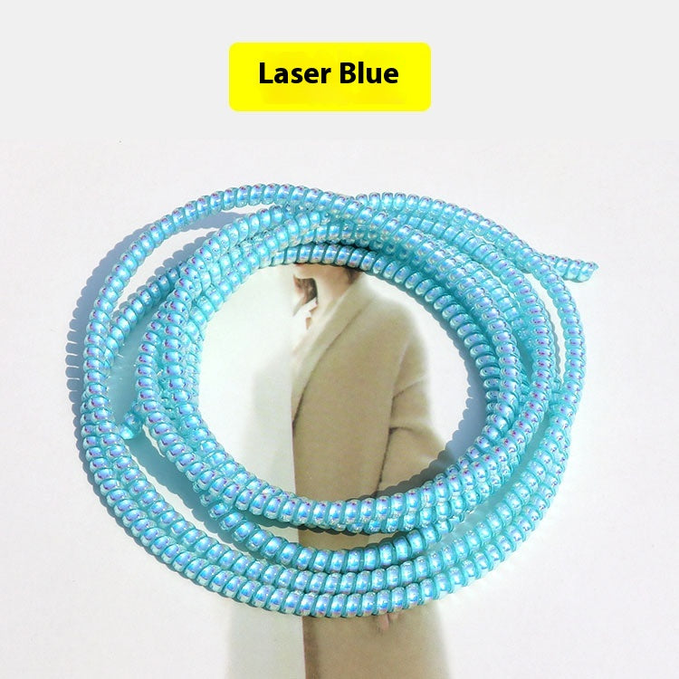 Laser Mobile Phone Charging Cable Winding Spring Rope Protective Case