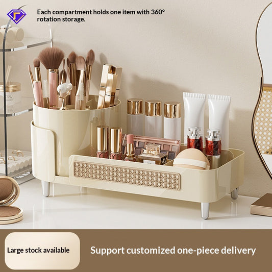 High-end Rotatable Cosmetic Organizer For The Desk