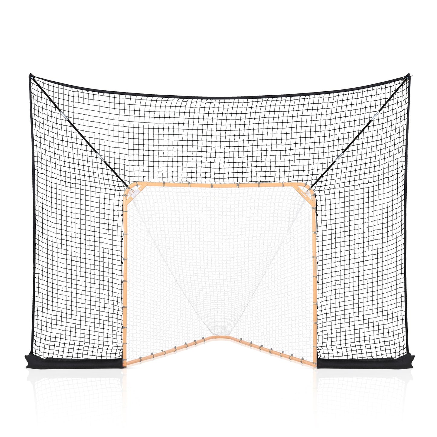 Hockey And Lacrosse Goal Backstop, 12x9 Ft Lacrosse Net With Extended Coverage, Quick Easy Setup Complete Accessories Training Net, Backyard Lacrosse Equipment, For Youth Adult (NET ONLY)
