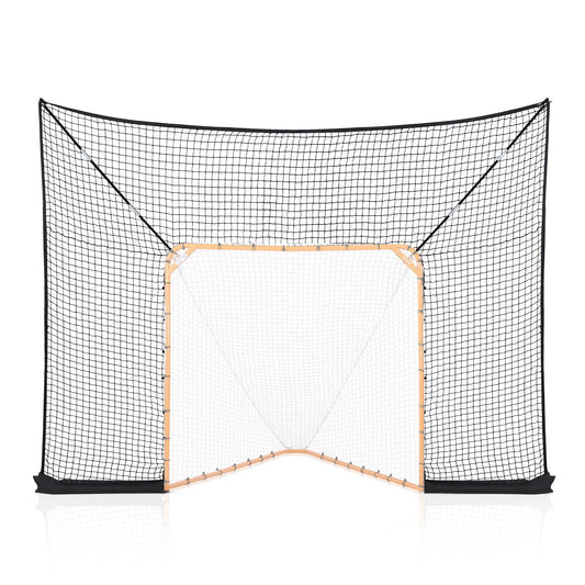 Hockey And Lacrosse Goal Backstop, 12x9 Ft Lacrosse Net With Extended Coverage, Quick Easy Setup Complete Accessories Training Net, Backyard Lacrosse Equipment, For Youth Adult (NET ONLY)